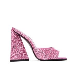 The Attico Pink Glitter Devon Mules! Size 38 / 7.5